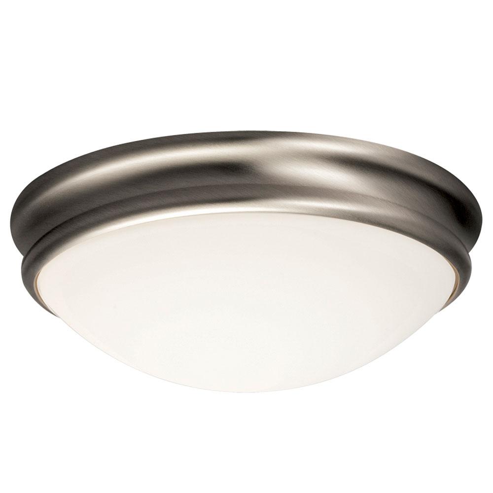 LED Flush Mount Ceiling Light - in Brushed Nickel finish with White Glass