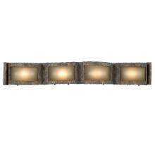 Galaxy Lighting 701334BR - Four Light Vanity - Bed Rock w/ Smoked Bronze Glass