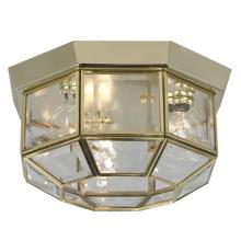 Galaxy Lighting 860825PB - Flush Mount - Polished Brass w/ Clear Glass