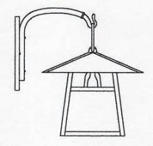 Arroyo Craftsman CB-15HGW-AB - 15" carmel wall mount with hillcrest overlay