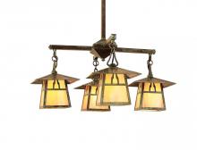 Arroyo Craftsman CCH-8/4DGW-AB - 8" carmel 4 light chandelier with dart overlay