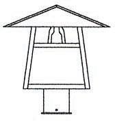 Arroyo Craftsman CP-12TGW-AB - 12" carmel post mount with t-bar overlay