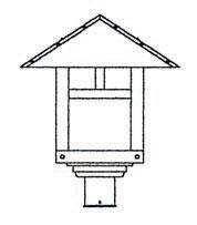 Arroyo Craftsman EP-16TGW-AB - 16" evergreen post mount with t-bar overlay