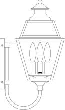 Arroyo Craftsman INB-8GRCLR-VP - 8" inverness wall mount with glass roof