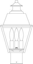 Arroyo Craftsman INP-8MRCS-S - 8" inverness post mount with metal roof