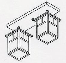 Arroyo Craftsman MCM-5/2TGW-AB - 5" mission 2 light ceiling mount with T-bar overlay