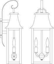 Arroyo Craftsman ORB-8CLR-P - 8" orpington wall mount