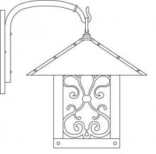 Arroyo Craftsman TRB-16ASGW-AB - 16" timber ridge wall bracket with ashbury  filigree