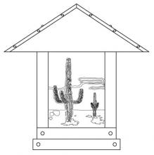 Arroyo Craftsman TRC-16CTGW-P - 16" timber ridge column mount with cactus  filigree