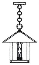 Arroyo Craftsman TRH-12ARGW-AB - 12" timber ridge pendant with arrow filigree