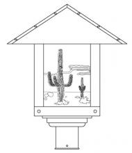 Arroyo Craftsman TRP-16CTGW-P - 16" timber ridge post mount with cactus  filigree