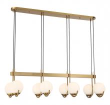 Lighting One US V6-L1-1347-8-322 - Abella 8-Light Linear Chandelier in Warm Brass