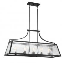 Lighting One US V6-L1-6841-5-89 - Elias 5-Light Linear Chandelier in Matte Black