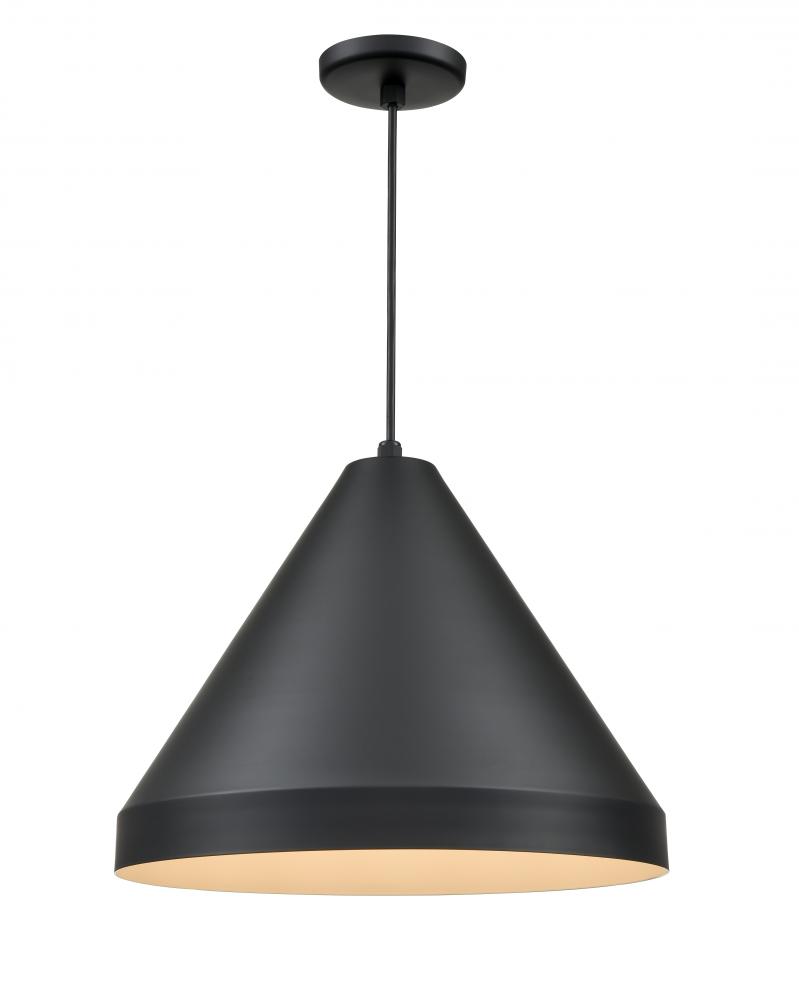 R Series 1-Light Cord Hung Cone Satin Black