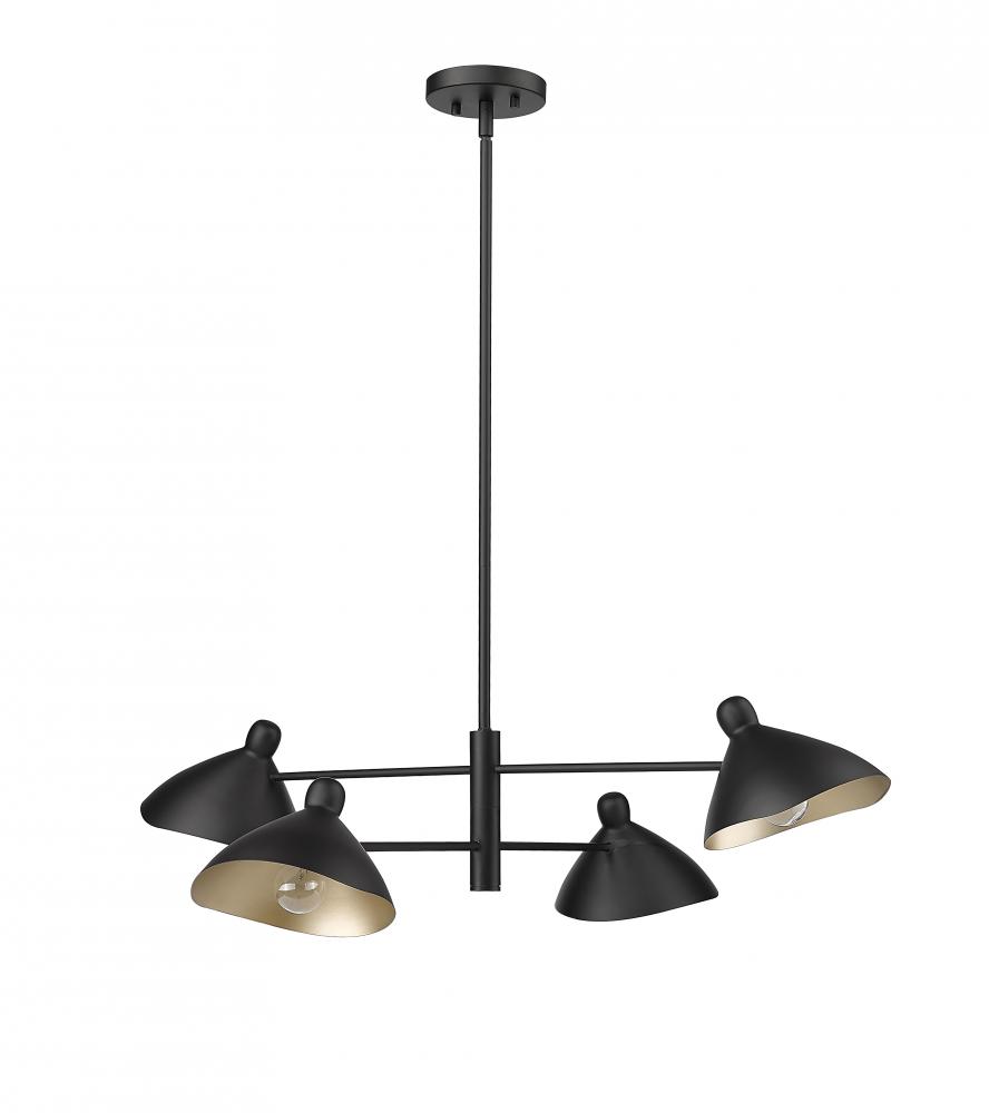 Warhol 4-Light Chandelier Ceiling Light Matte Black