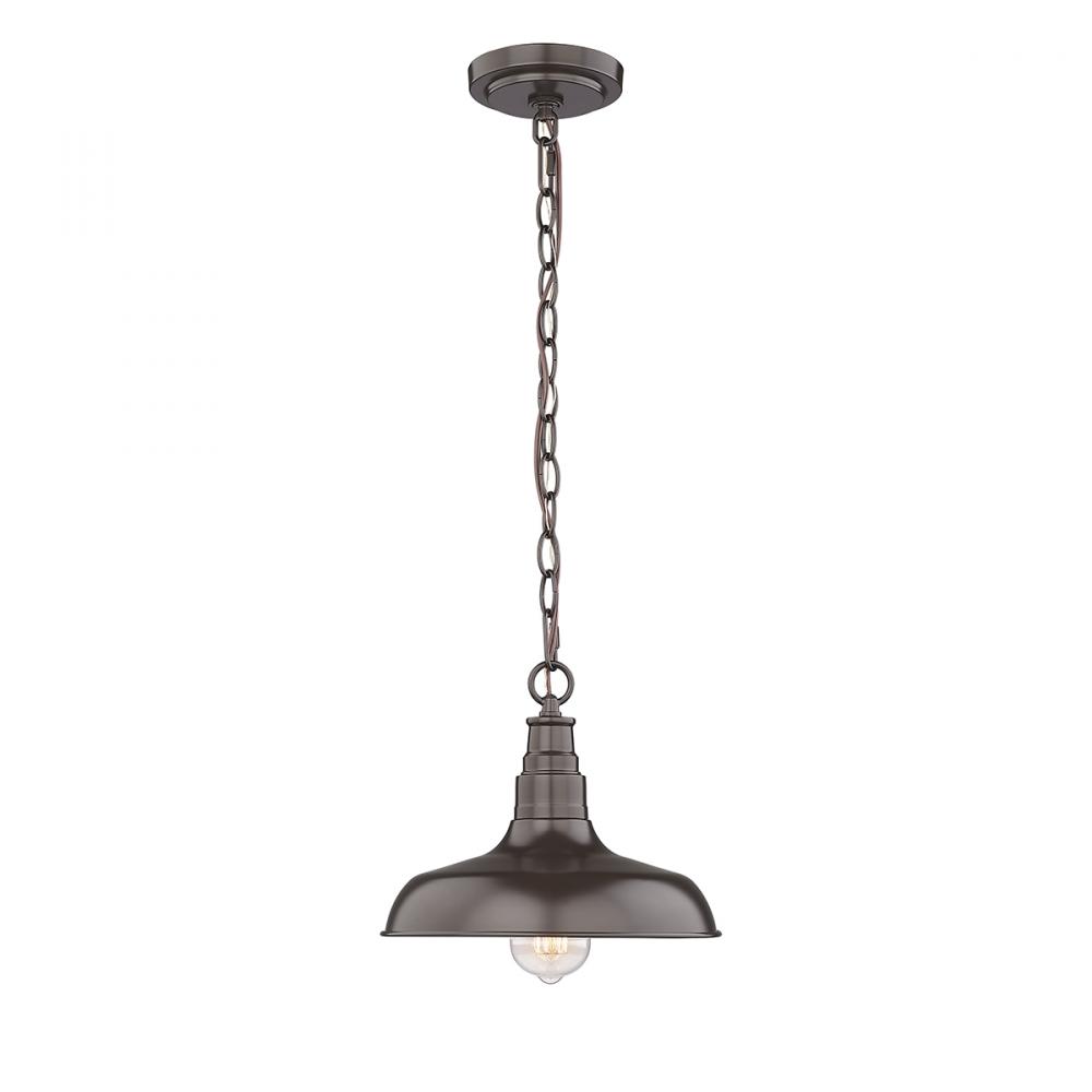 1-Light Outdoor Hanging Lantern Powder Coated Bronze