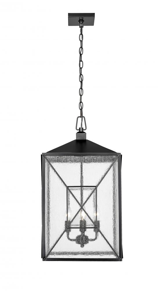 Caswell 4-Light Outdoor Hanging Lantern Powder Coated Black