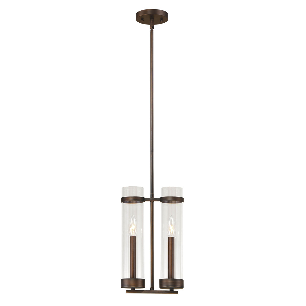 Milan 2-Light Mini-Pendant light Rubbed Bronze