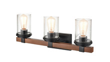 Millennium 3803-MB/WG - Taos 3-Light Vanity Matte Black/Wood Grain