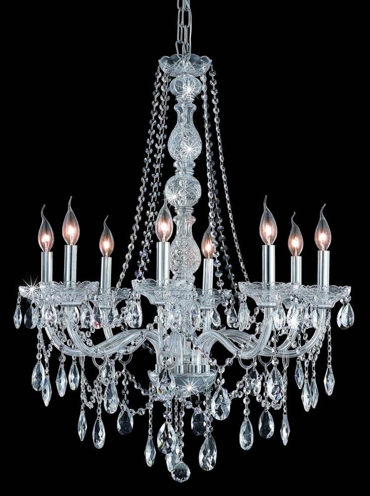 Verona 8 Light Chrome Chandelier Clear Royal Cut Crystal