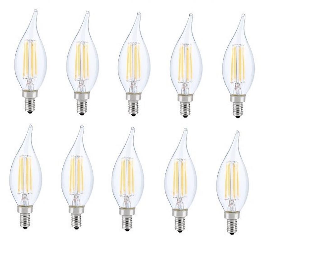 LED E12 Candelabra, Flame Tip, 2700k, 300 Degree, CRI80, Es, UL, 6W, 60w Equivalent, 15000hrs