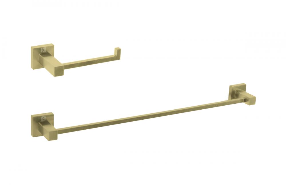 Isla 2-Piece Bathroom Hardware Set in Brushed Gold