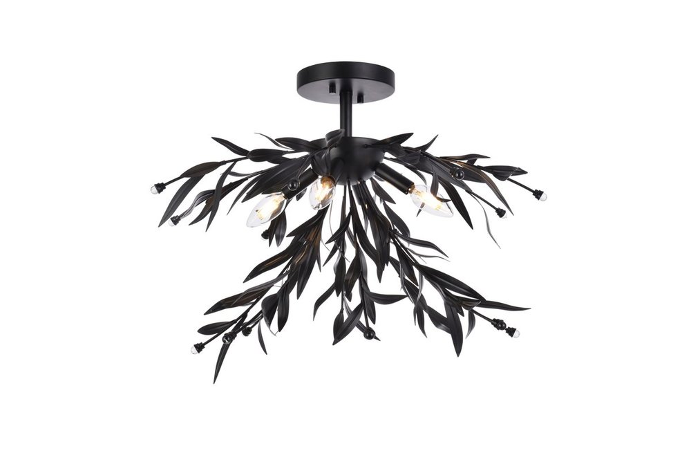 Priscilla 23 Inch Flush Mount in Black