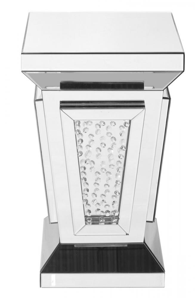 15 inch Crystal End Table In Clear Mirror Finish