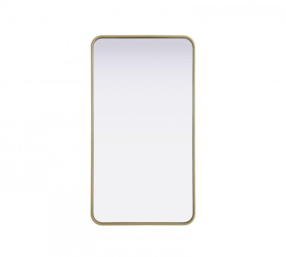 Contour Metal Rectangle Mirror 22x40 in Brass