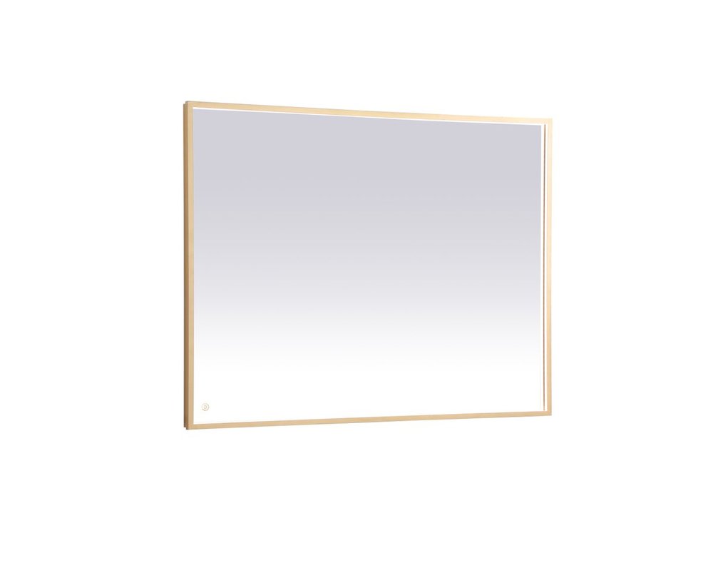 Pier 36x48 inch LED mirror with adjustable color temperature 3000K/4200K/6400K in brass