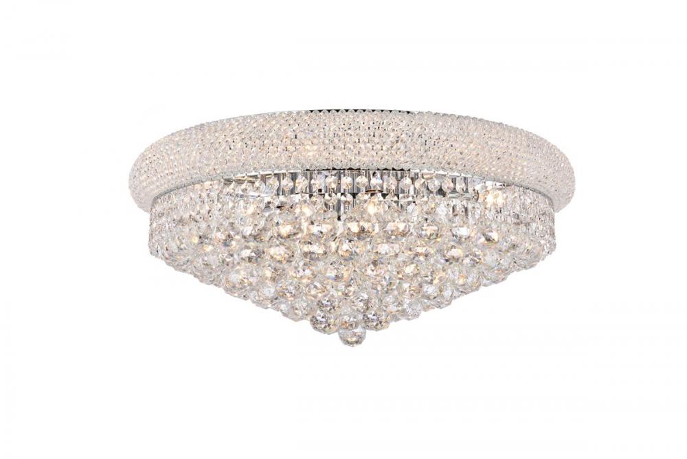 Primo 12 Light Chrome Flush Mount Clear Royal Cut Crystal