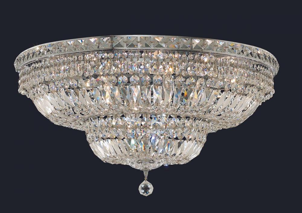 Tranquil 18 Light Chrome Flush Mount Clear Royal Cut Crystal