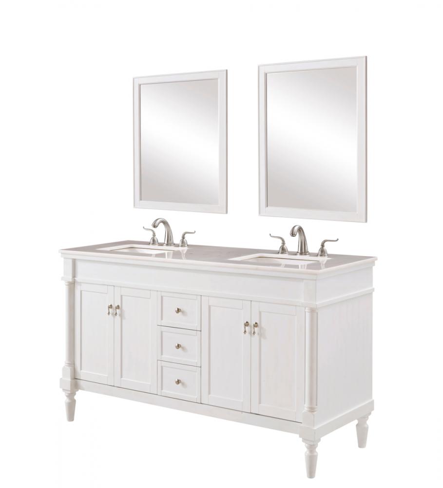 60 In. Single Bathroom Vanity Set In Antique White