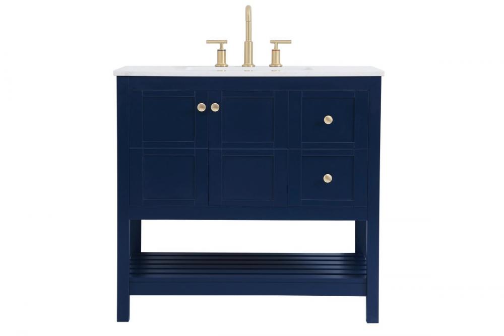 36 inch Single Bathroom Vanity in Blue