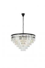 Elegant 1201D44MB/RC - Sydney 33 light Matte Black Chandelier Clear Royal Cut Crystal