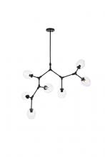 Elegant 1712G57BK - Cavoli 7 Lights Black Chandelier