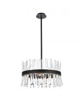 Elegant 6200D20BK - Serephina 20 Inch Crystal Round Pendant Light in Black