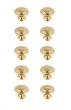 Elegant KB2006-GD-10PK - Minu 1.3" Diameter Brushed Gold Mushroom Knob Multipack (Set of 10)