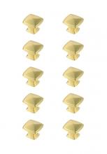 Elegant KB2023-GD-10PK - Marcel 1.2" Brushed Gold Square Knob Multipack (Set of 10)