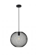 Elegant LD2251BK - Keller 1 Light Black Pendant