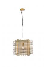 Elegant LD2344BR - Deleon 1 light brass pendant