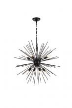 Elegant LD5051D30BK - Timber 8 Lights Black Pendant