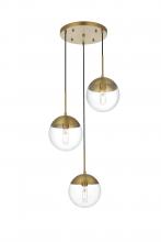 Elegant LD6069SG - Eclipse 18 Inch Pendant Clear Shade in Chrome