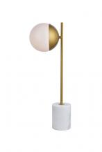 Elegant LD6108BR - Eclipse 1 Light Brass Table Lamp With Frosted White Glass