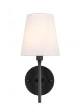 Elegant LD6183BK - Cason 1 light Black and White shade wall sconce