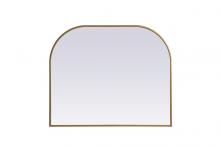 Elegant MR1B3630BRS - Metal Frame Arch Mirror 36x30 Inch in Brass