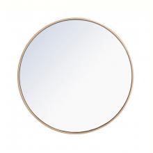 Elegant MR4035BR - Metal frame Round Mirror 28 inch Brass finish