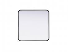 Elegant MR8A2424BLK - Contour Metal Square Mirror 24x24 in Black