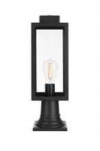 Elegant OD330P19BK - Hilton 7 inch Outdoor Pendant in Black