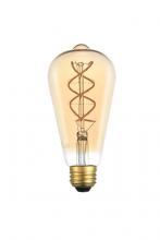 Elegant ST18LED302-6PK - LED Decorative helix vertical 2000K nostalgic filament 6 watts 300 lumens amber tint ST18 light bulb